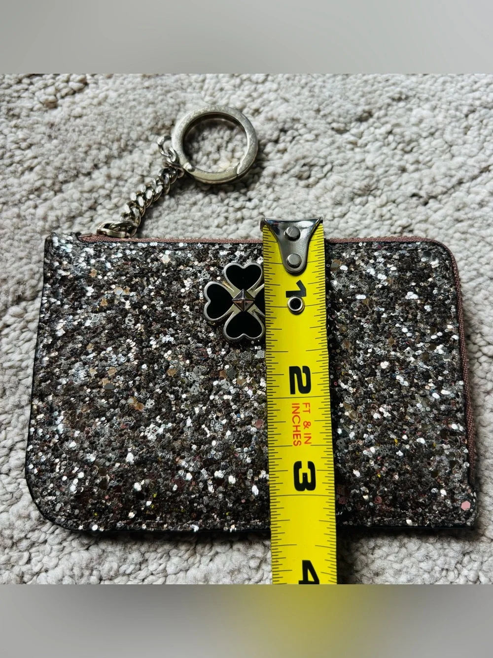 Kate Spade Odette Glitter L-Zip Card Holder